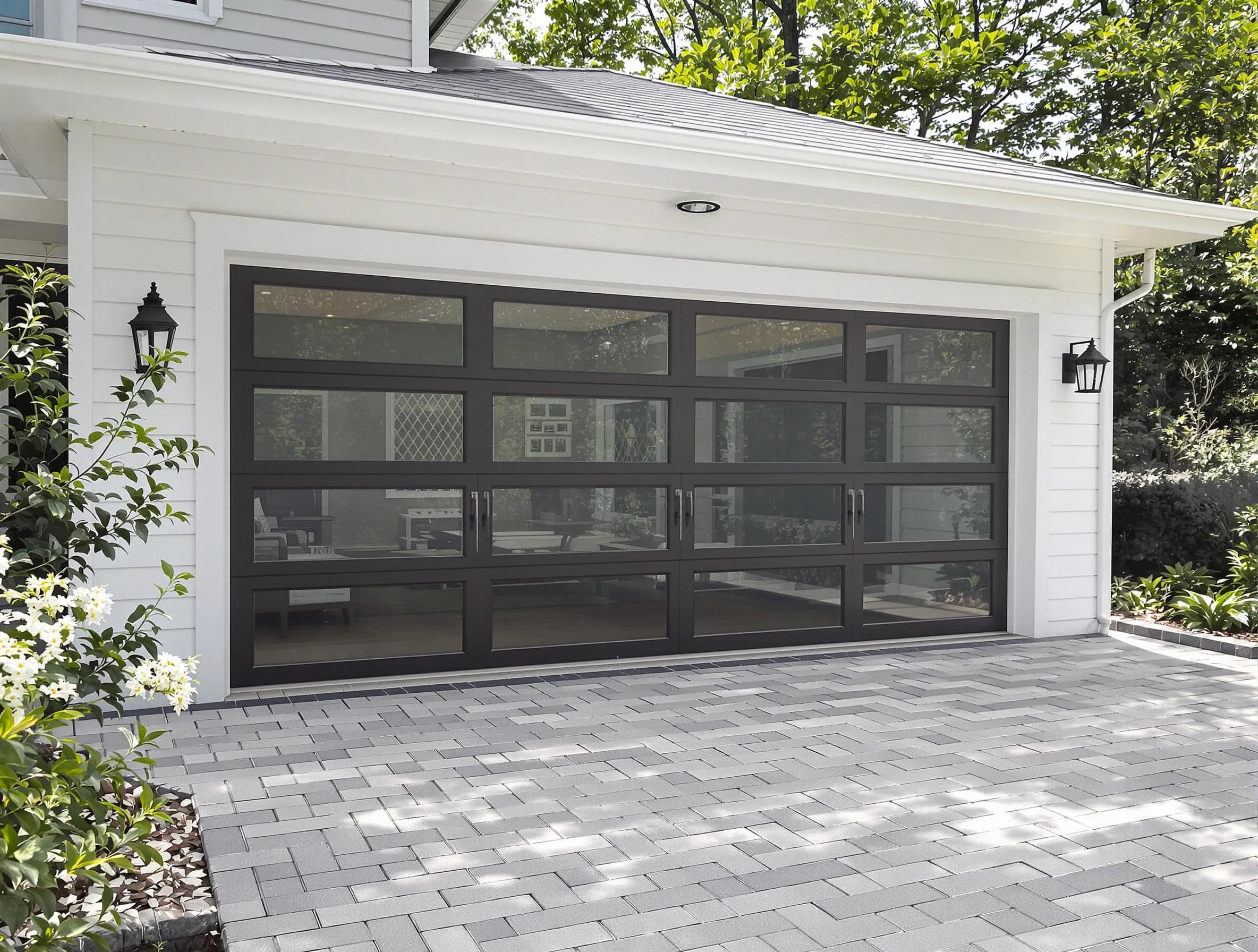 Lowell Garage Door Repair design specialist presenting custom garage door options to Lowell homeowner