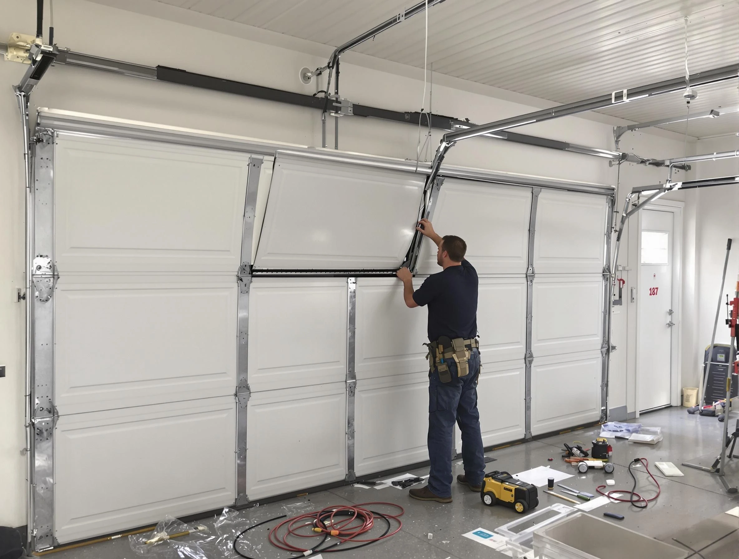 Garage Door Section Replacement in Lowell
