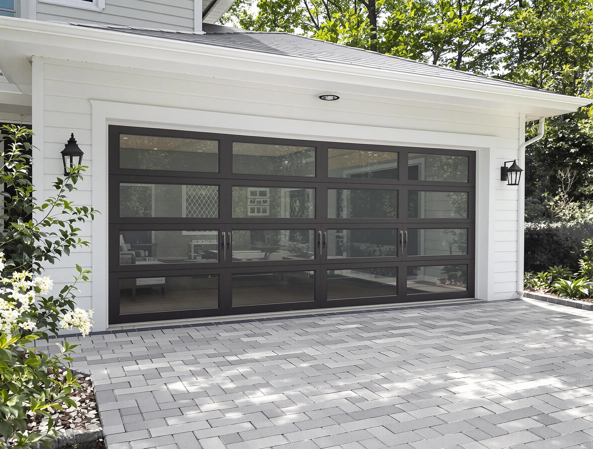 Lowell Garage Door Repair design specialist presenting custom garage door options to Lowell homeowner