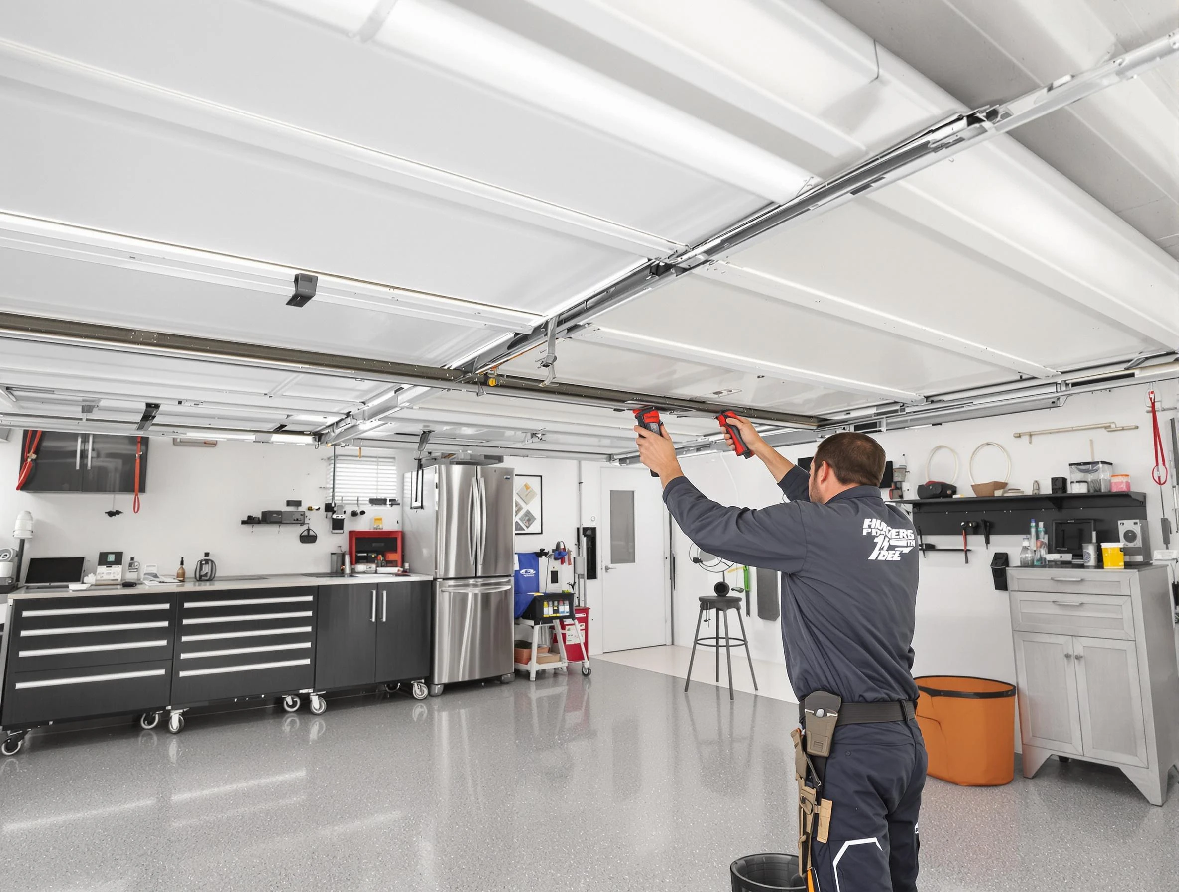 Overhead garage door repair service by Lowell Garage Door Repair in Lowell